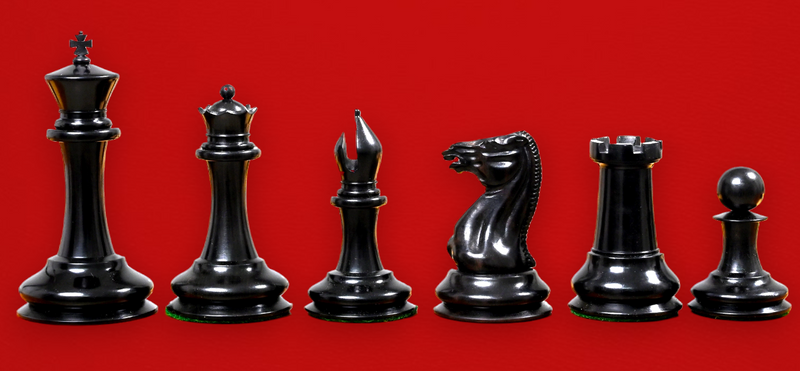 1850 London Boxwood and Ebony 3.5 Inch Replica Chessmen - Official Staunton™ 