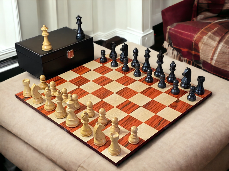 3.75" Ebonised Classic Redwood Style Contemporary Board & Vinyl Box - Official Staunton™ 