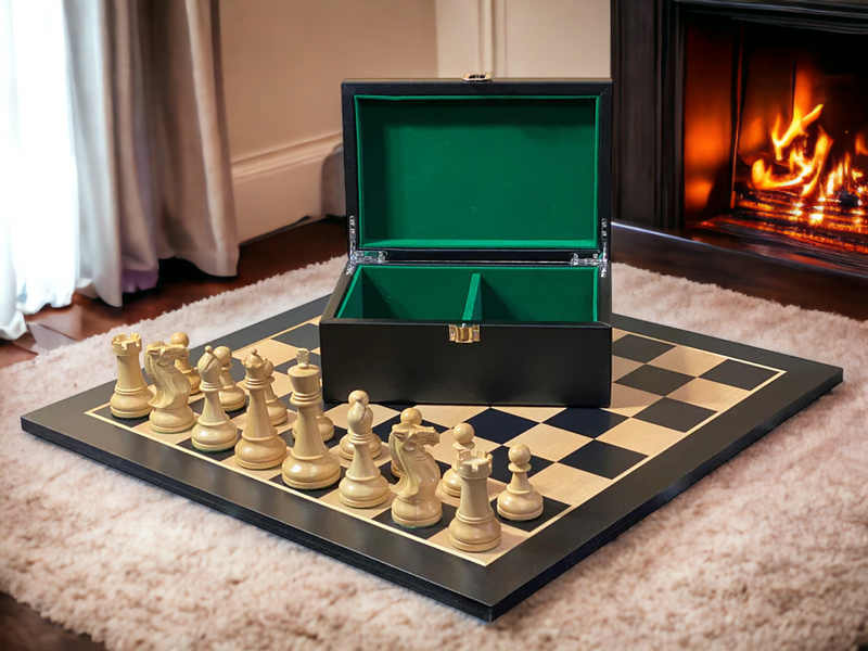 Black Winchester Anegre Chess Set Combination - Official Staunton™ 