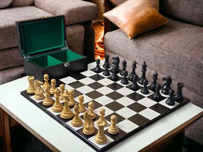 Queens Gambit Supreme Anegre Contemporary Board and Vinyl Box - Official Staunton™ 