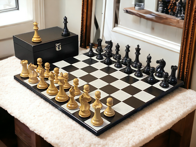 Queens Gambit Supreme Anegre Contemporary Board and Vinyl Box - Official Staunton™ 