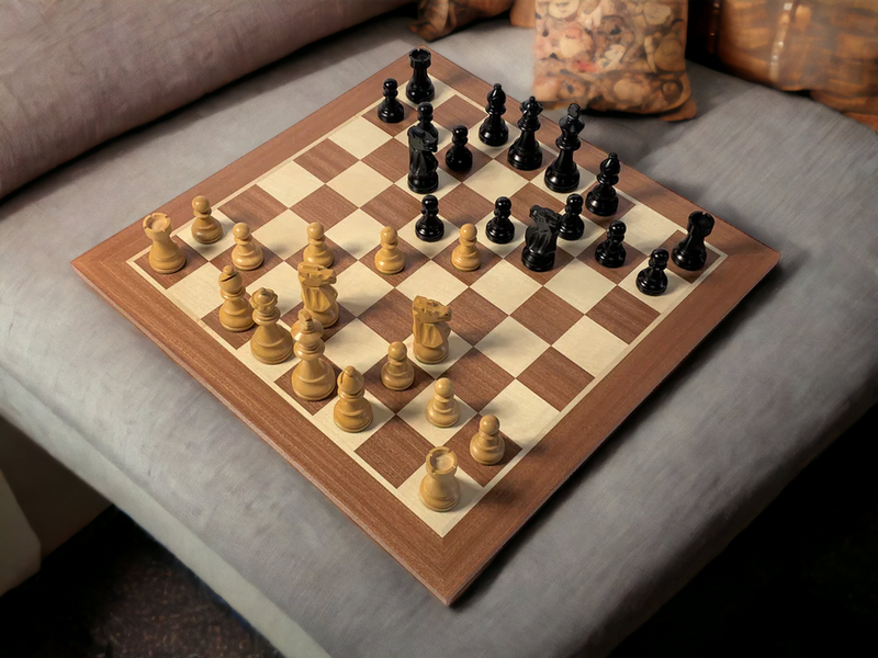 British Black Mahogany Chess Set & Mahogany Box - Official Staunton™ 