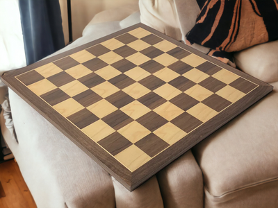 3.5" Stallion Black Chessmen 19" Walnut Chess Board & Vinyl Box - Official Staunton™ 