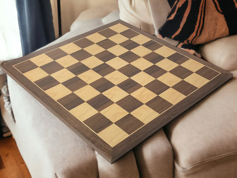3.5" Stallion Black Chessmen 19" Walnut Chess Board & Vinyl Box - Official Staunton™ 
