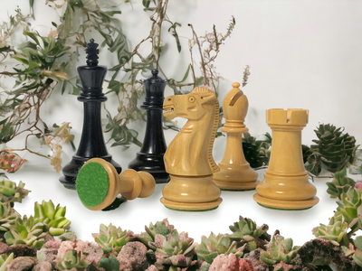 3.75" Old English Ebonised Chess Pieces - Official Staunton™ 