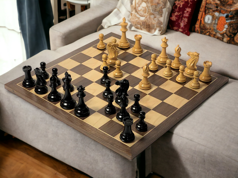 3.5" Stallion Black Walnut Chess Set & Vinyl Box - Official Staunton™ 