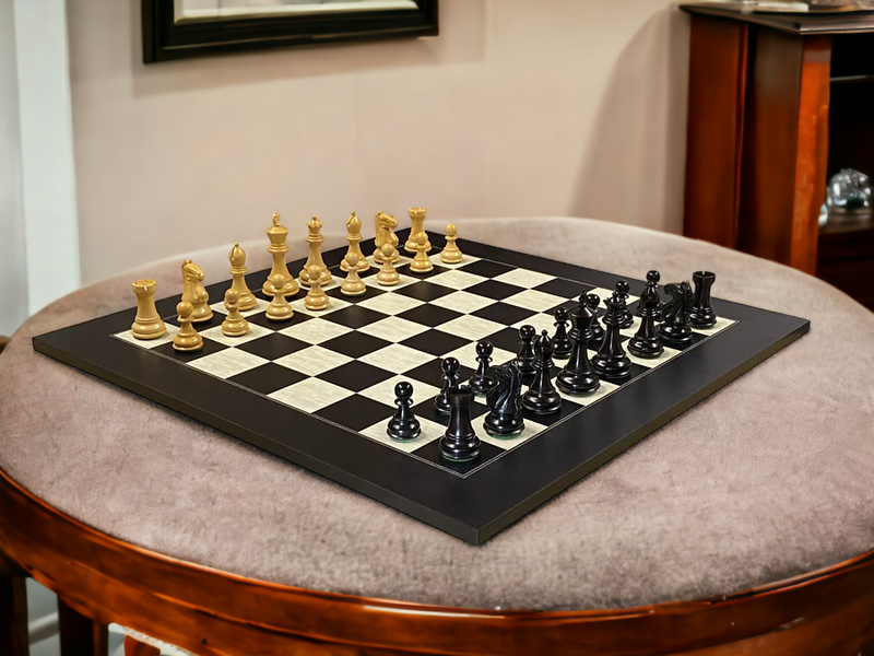 Queens Gambit Anegre Birdseye Deluxe Chess Set & Vinyl Box - Official Staunton™ 