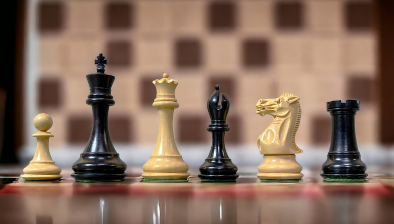 Collector Series Black and Boxwood Chess Pieces - Official Staunton™ 