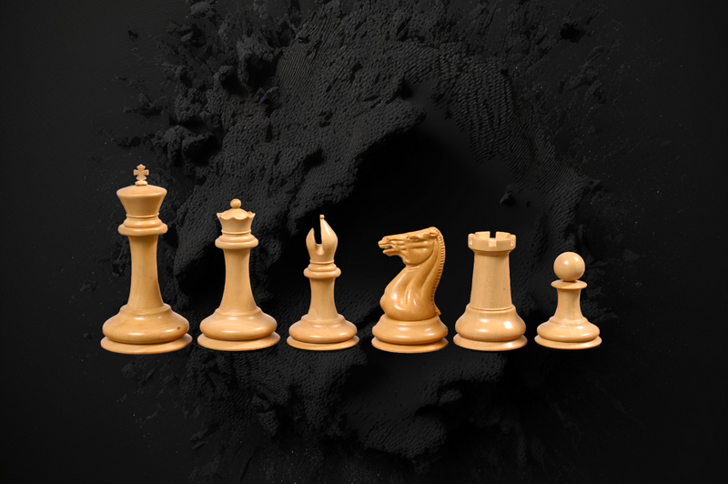 1850 London Boxwood and Ebony 3.5 Inch Replica Chessmen - Official Staunton™ 