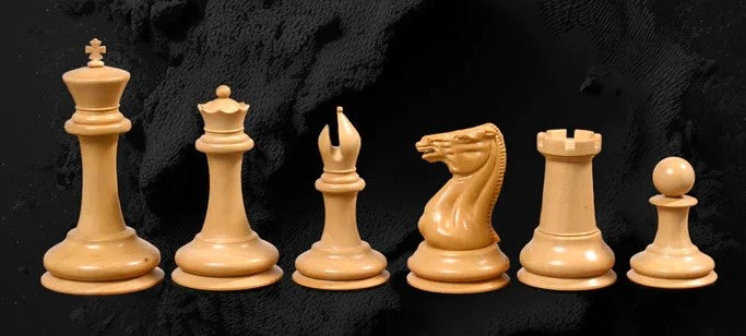 1850 London Boxwood and Ebony 3.5 Inch Replica Chessmen - Official Staunton™ 