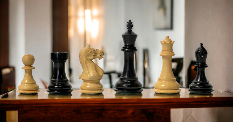 3.5" Black Queens Gambit Supreme Chess Pieces - Official Staunton™ 