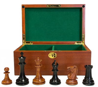 Paulsen Antique Chess Pieces & Mahogany Box - Official Staunton™ 