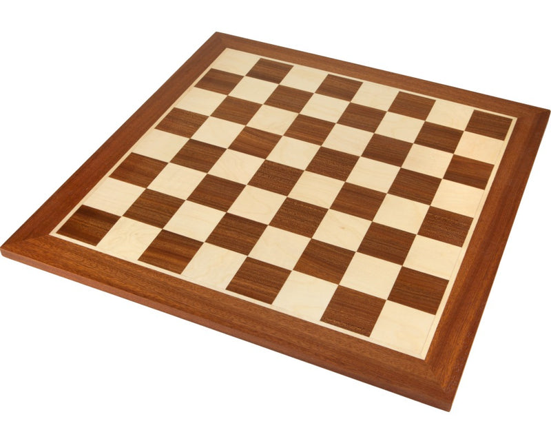 19 Inch Mahogany and Maple Inlaid Chess Board - Official Staunton™ 