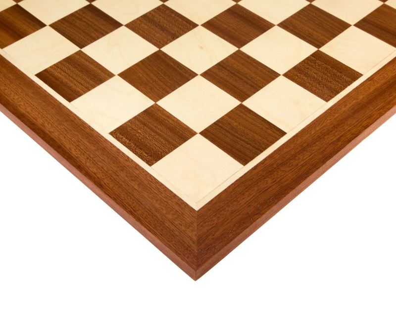 19 Inch Mahogany and Maple Inlaid Chess Board - Official Staunton™ 