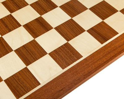 19 Inch Mahogany and Maple Inlaid Chess Board - Official Staunton™ 