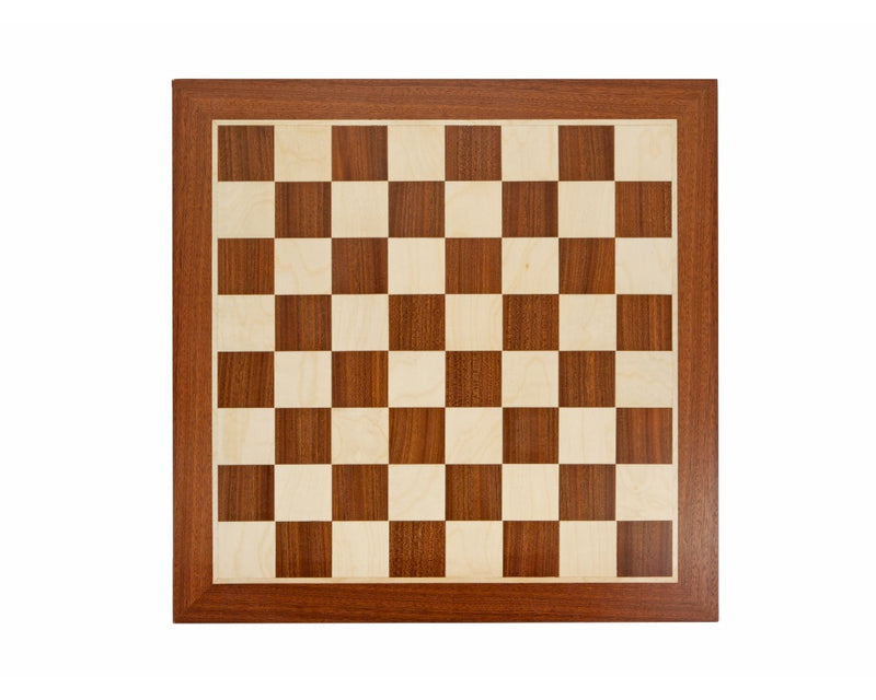 19 Inch Mahogany and Maple Inlaid Chess Board - Official Staunton™ 