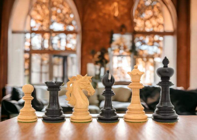 4.4" King Charles Ebony & Boxwood Luxury Chess Pieces - Official Staunton™ 