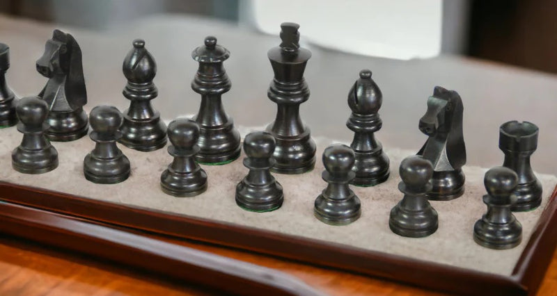 3 Inch Club Classic Ebonised Chess Pieces - Official Staunton™ 