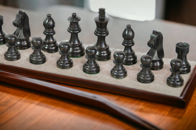 3 Inch Club Classic Ebonised Chess Pieces & Bag - Official Staunton™ 