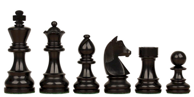 3 Inch Club Classic Ebonised Chess Pieces - Official Staunton™ 