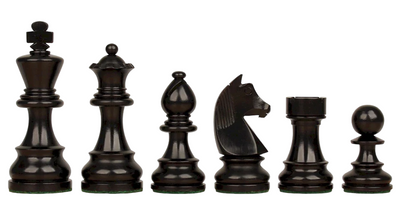 3 Inch Club Classic Ebonised Chess Pieces & Bag - Official Staunton™ 