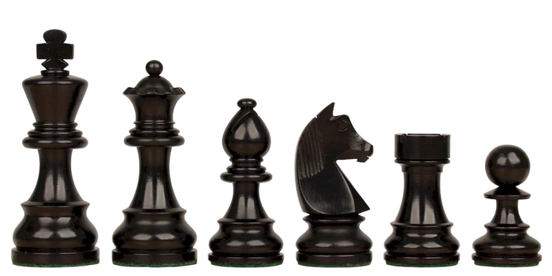 3 Inch Club Classic Ebonised Chess Pieces & Bag - Official Staunton™ 