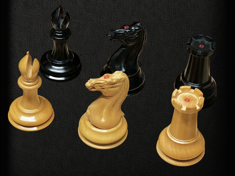 1850 London Chessmen Italian Retro Chessboard and Slide Top Box - Official Staunton™ 