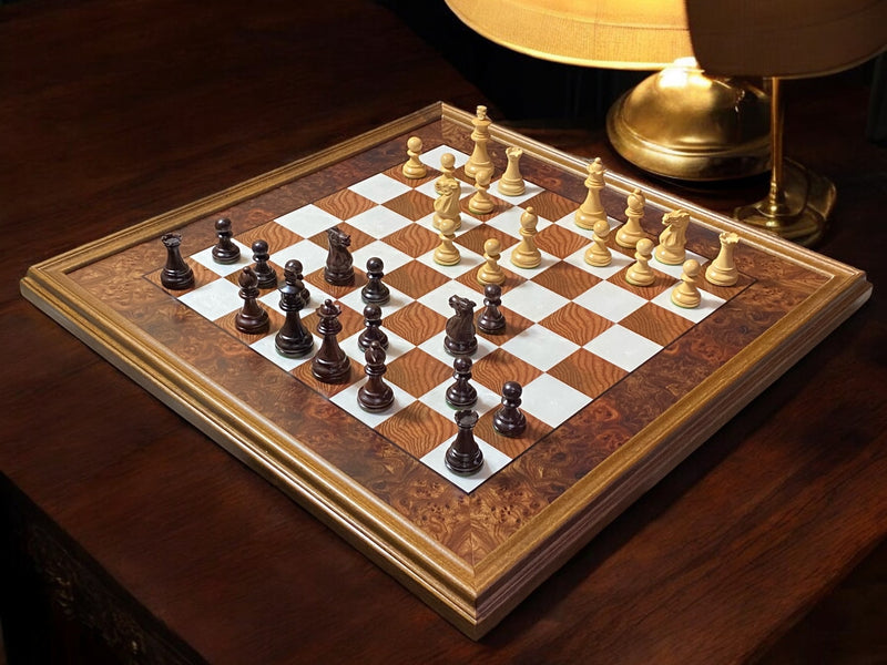 Italian Framed Elm and Briarwood Spirit Chess Set - Official Staunton™ 