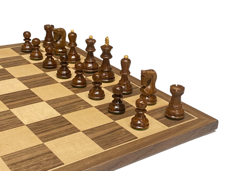 2.6" Zagreb Rosewood Walnut Chess Set & Slide Top Box - Official Staunton™ 