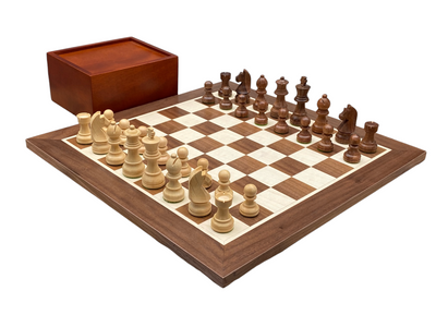 15.75" Walnut Chess Board, 3" Classic Acacia Pieces & Box - Official Staunton™ 