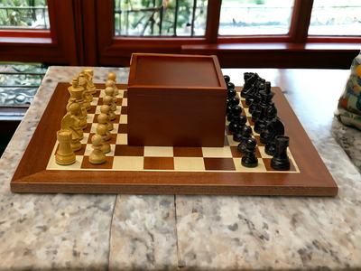 15.75” Classic Ebonised Mahogany Chess Set & Box - Official Staunton™ 