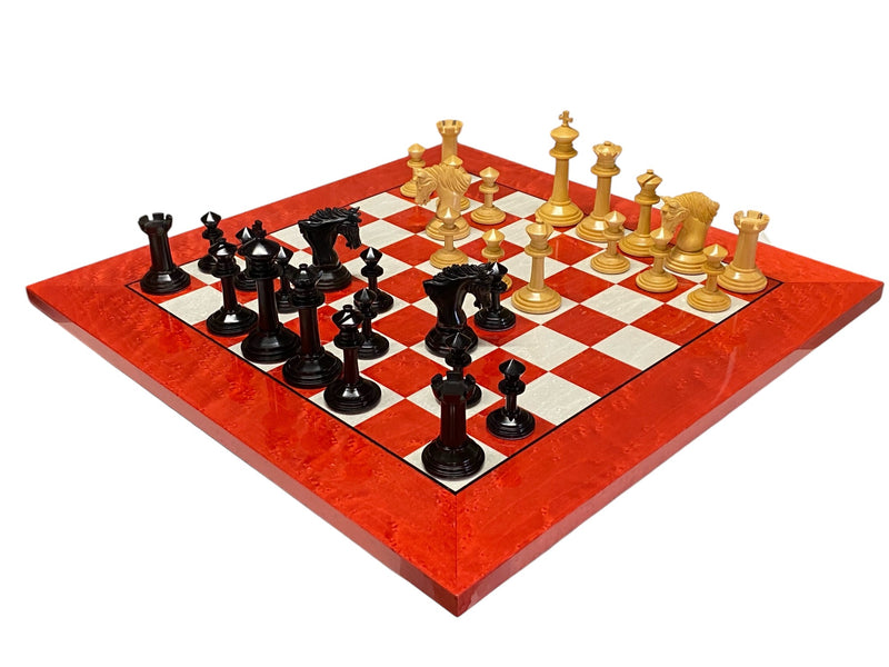 Mark Antony Chess Pieces, Presentation Case & Italian Red Chess Board - Official Staunton™ 