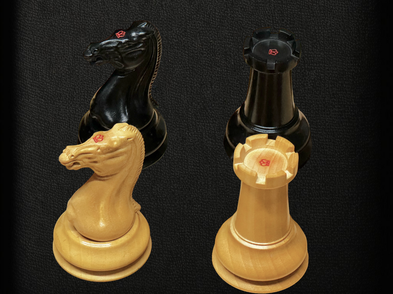 1850 London Boxwood and Ebony 3.5 Inch Replica Chessmen - Official Staunton™ 