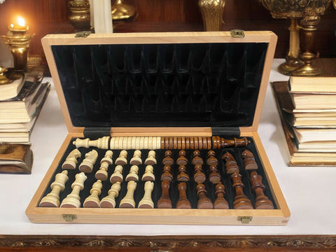 
  
	
    
	
    15" Walnut Folding Chess and Checkers Set
