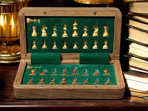 
  
	
    
	
    7" Solid Wood Handmade Magnetic Travel Chess Set