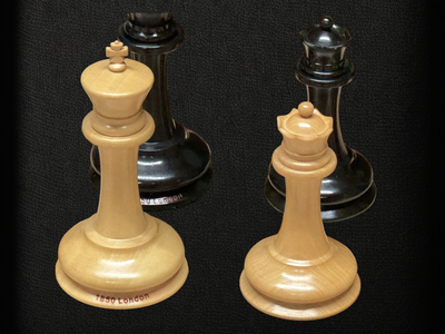 1850 London Boxwood and Ebony 3.5 Inch Replica Chessmen - Official Staunton™ 