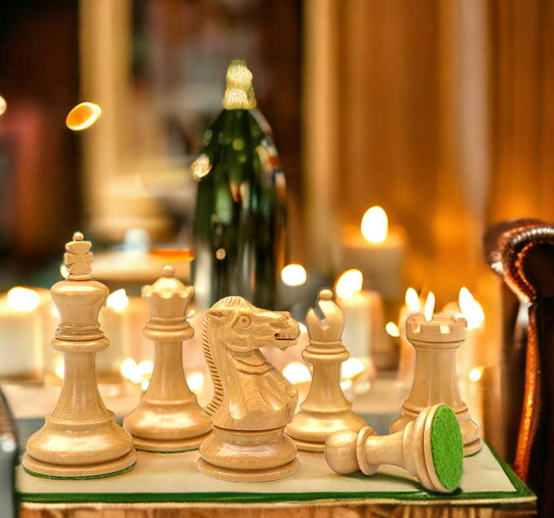 Elite Staunton Black Chess Pieces & Mahogany Box - Official Staunton™ 