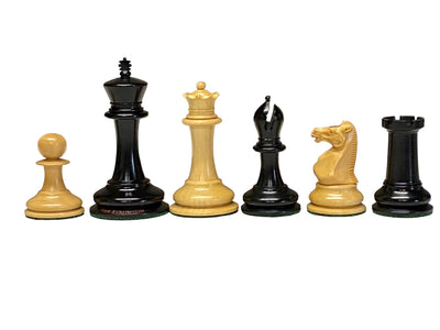 3.5 Inch DropJaw Ebony Chess Set & Mahogany Slide Box - Official Staunton™ 