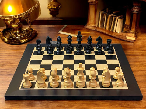 
  
	
    
	
    15.75" Classic Economy Anegre Chess Set & Slide Lid Box