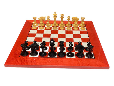 Mark Antony Chess Pieces, Presentation Case & Italian Red Chess Board - Official Staunton™ 