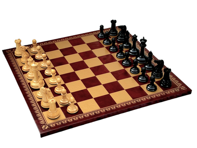 1850 London Chessmen Italian Retro Chessboard and Slide Top Box - Official Staunton™ 