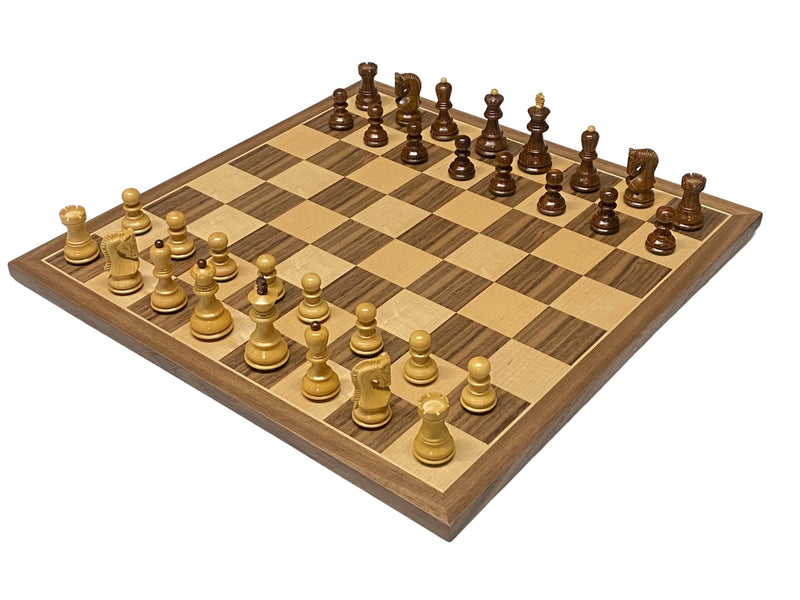 2.6" Zagreb Rosewood Walnut Chess Set & Slide Top Box - Official Staunton™ 