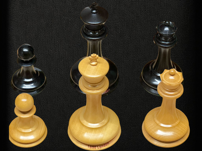 1850 London Boxwood and Ebony 3.5 Inch Replica Chessmen - Official Staunton™ 