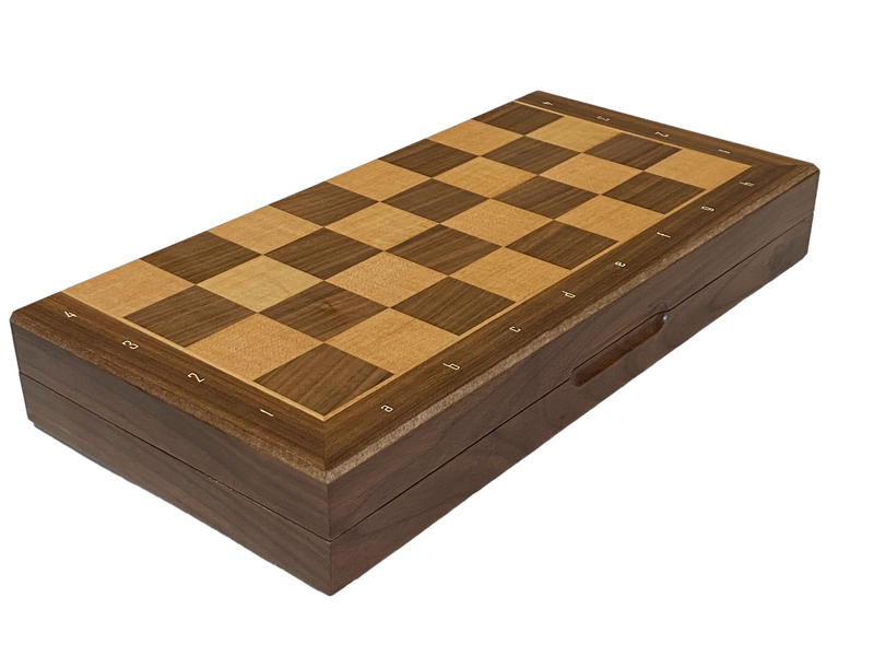 13 Inch Walnut and Maple Magnetic Chess Set - Official Staunton™ 