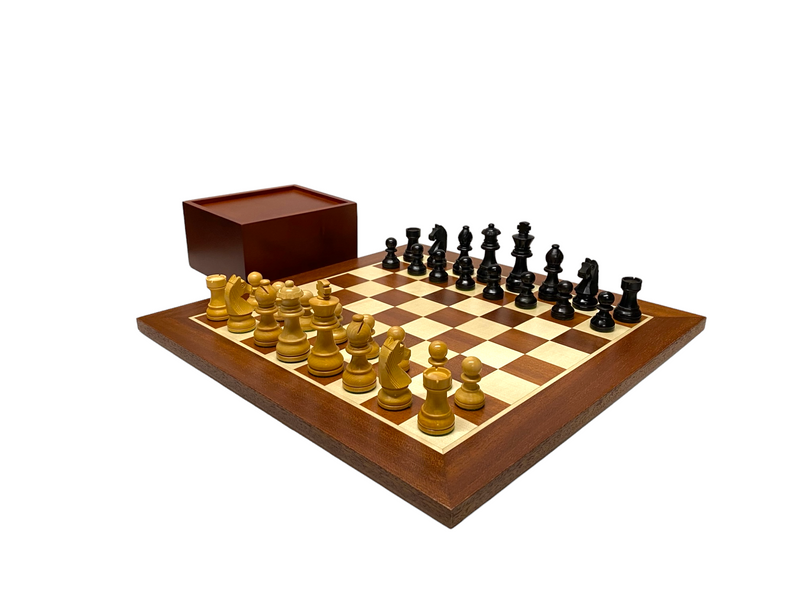 15.75” Classic Ebonised Mahogany Chess Set & Box - Official Staunton™ 