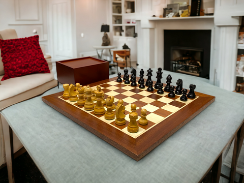
  
	
    
	
    15.75” Classic Ebonised Mahogany Chess Set & Box