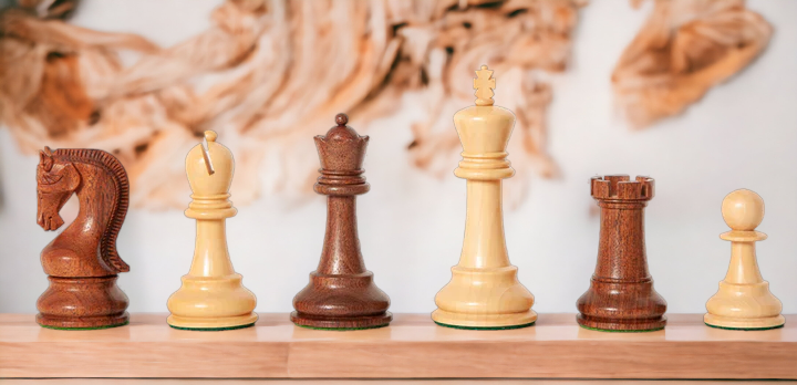 Leningrad Acacia Pieces, 19” Mahogany Board & Chess Box - Official Staunton™ 