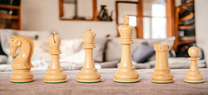 4" Staunton Leningrad Acacia Chess Pieces - Official Staunton™ 