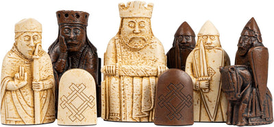 Isle of Lewis Large Chess Pieces, 19" Mahogany Board - Official Staunton™ 