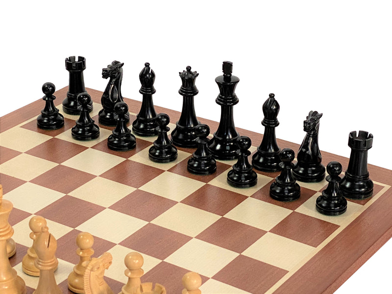 Black Winchester Staunton Mahogany Chess Set & Box - Official Staunton™ 